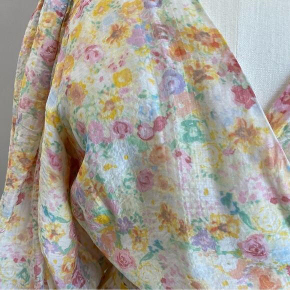 MINKPINK Elvire Floral Romantic Wrap Print Mini Dress Size X-Large - Picture 4 of 13